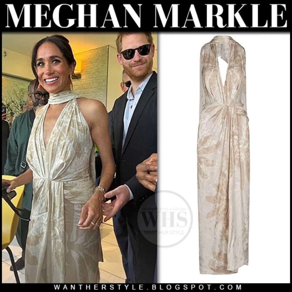 Johanna Ortiz Cream Beige Floral Maxi Dress